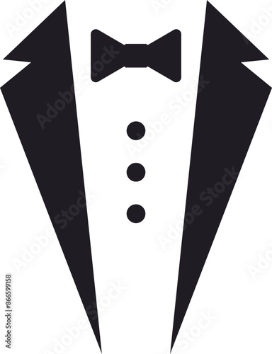 Tuxedo jacket and shirt and tie