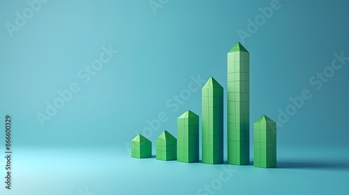 Green 3D bar chart on blue background representing growth, financial data analysis, statistics, business success, and economic progress. Free Download Green 3D bar chart on blue background representing growth, financial data analysis, statistics, business success, and economic progress. - GFXLoad