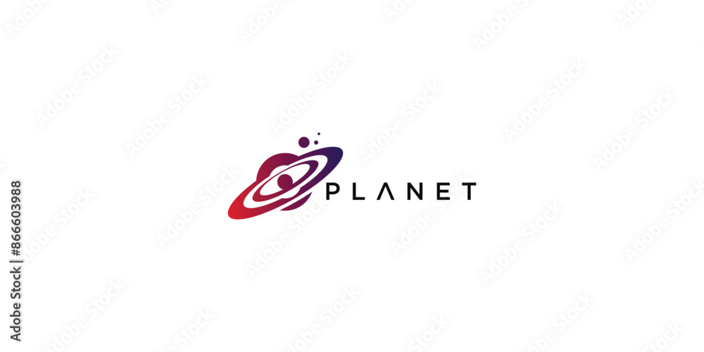 Creative planet logo design with modern concept , premium vector