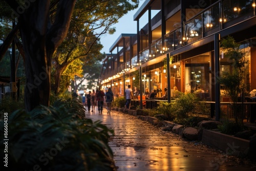 Byron Bay, Australia, Jonson Street (Jonson Street), full of shops, restaurants and cafes., generative IA