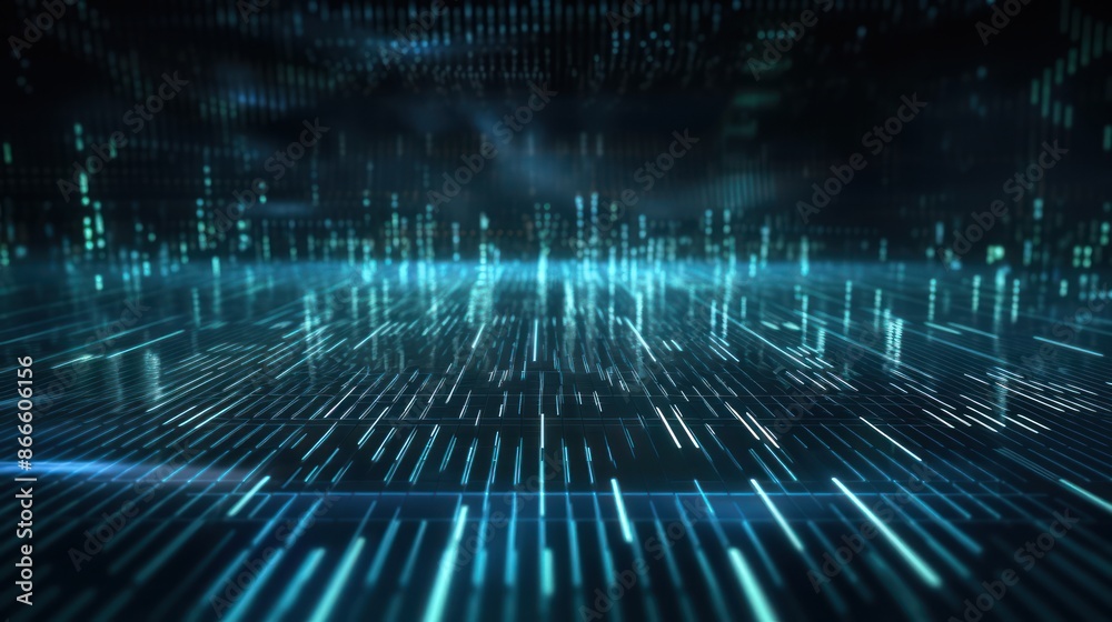 Futuristic digital landscape with glowing data streams Futuristic digital landscape with glowing data streams