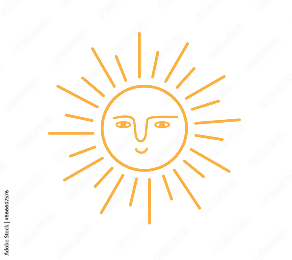Sun smile icon isolated on white background. Cute suns. Sunshine emoji. Vector illustration. Sun smile icon isolated on white background. Cute suns. Sunshine emoji. Vector illustration.