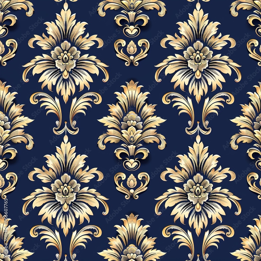 Floral royal blue pattern seamless Floral royal blue pattern seamless