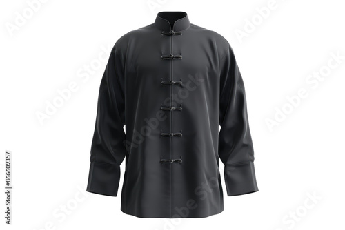 Mandarin collar shirt isolated on transparent background