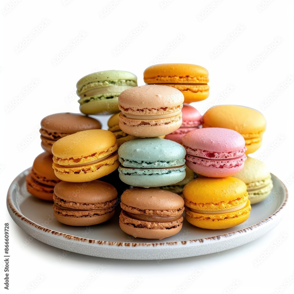 plate of macarons with different colors on it plate of macarons with different colors on it