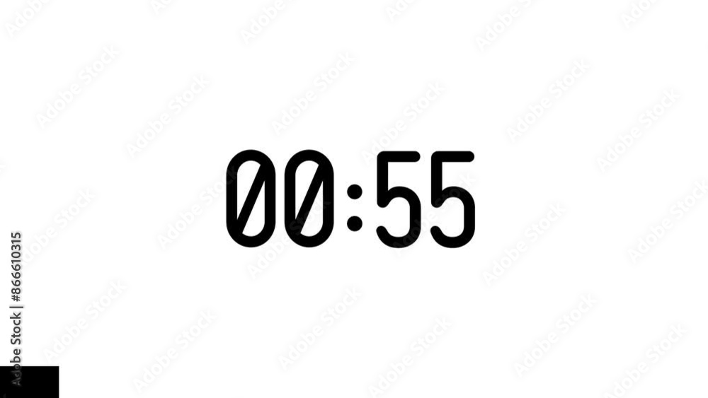 1 Minute Countdown Timer Black Numbers on a white Background 1 Minute Countdown Timer Black Numbers on a white Background