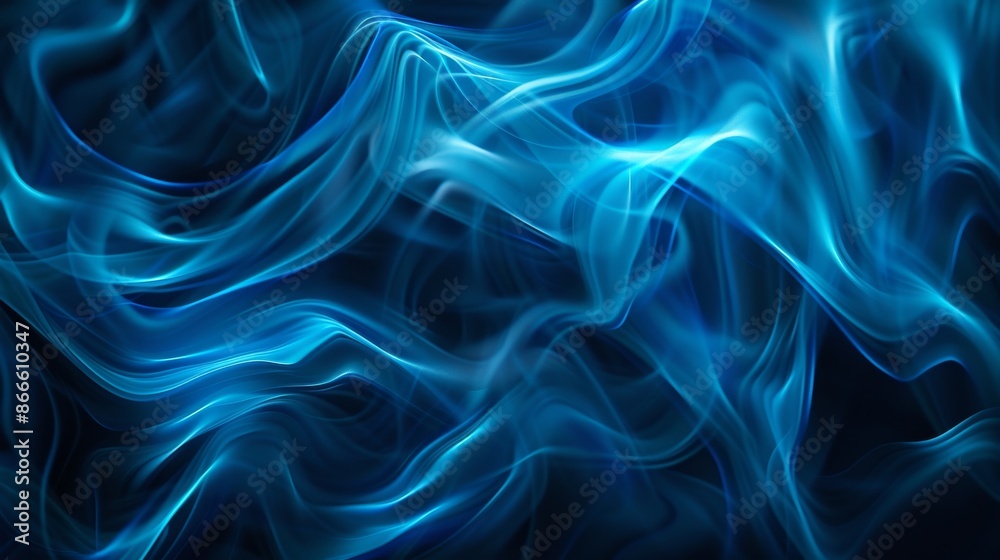 The texture is abstract with blue dots on a black background. The pattern has dynamic curves and blurs. The graphics are detailed fractals. Science and technology concept. The texture is abstract with blue dots on a black background. The pattern has dynamic curves and blurs. The graphics are detailed fractals. Science and technology concept.