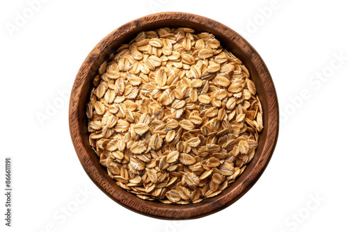 Oat flakes isolated on transparent background