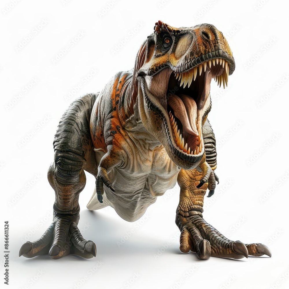 Fototapeta premium toy dinosaur with its mouth open and its mouth wide open