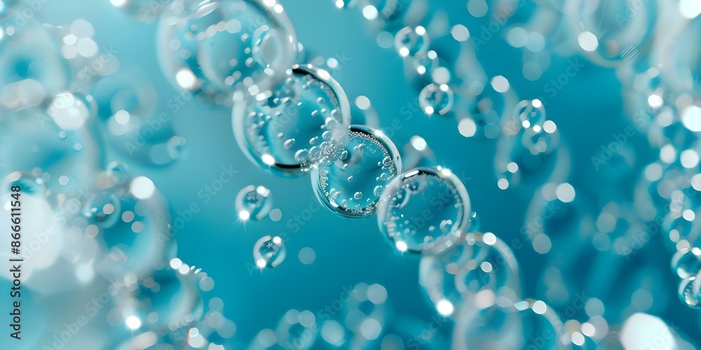Innovative Formulation DNA Molecule in Skincare Bubble Solution for Cosmetic Use. Concept Skincare Innovation, DNA Molecule, Bubble Solution, Cosmetic Formulation, Innovative Ingredients Innovative Formulation DNA Molecule in Skincare Bubble Solution for Cosmetic Use. Concept Skincare Innovation, DNA Molecule, Bubble Solution, Cosmetic Formulation, Innovative Ingredients