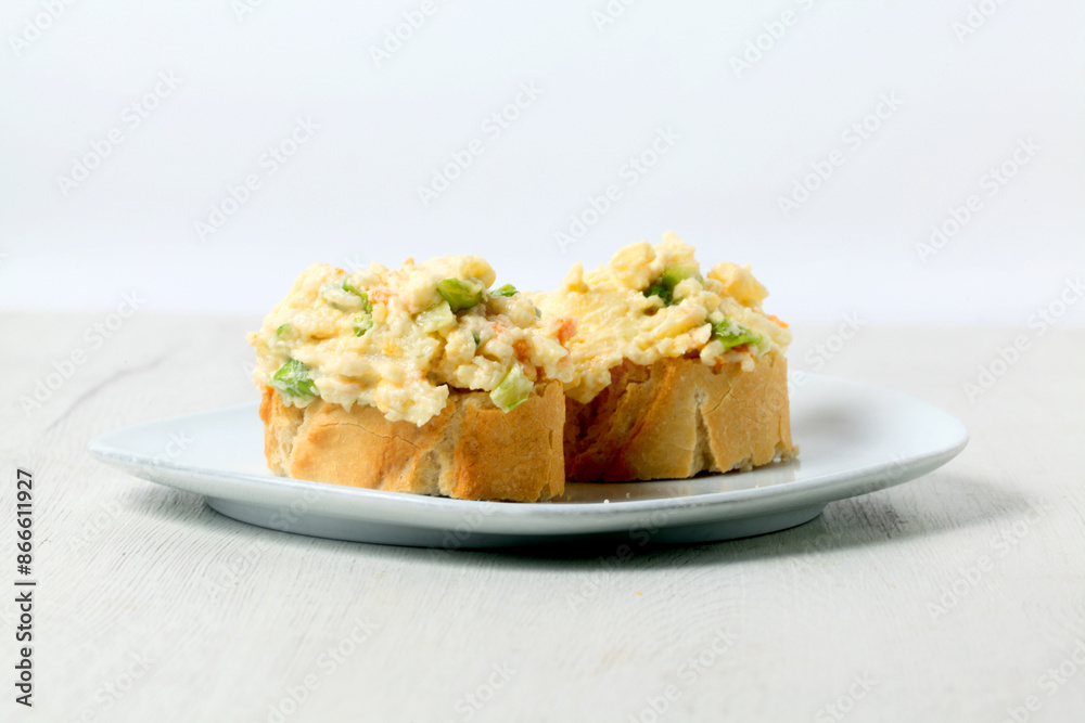 Russian salad appetizer with bread Russian salad appetizer with bread