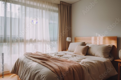 Cozy Modern Bedroom with Minimalist Aesthetic and Soft Morning Light © aimodels24