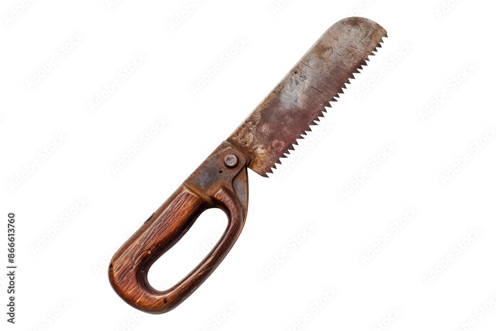 Old pruning saw isolated on transparent background Old pruning saw isolated on transparent background