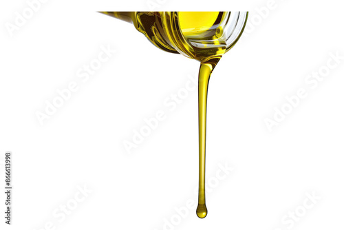 Olive oil dropping isolated on white background