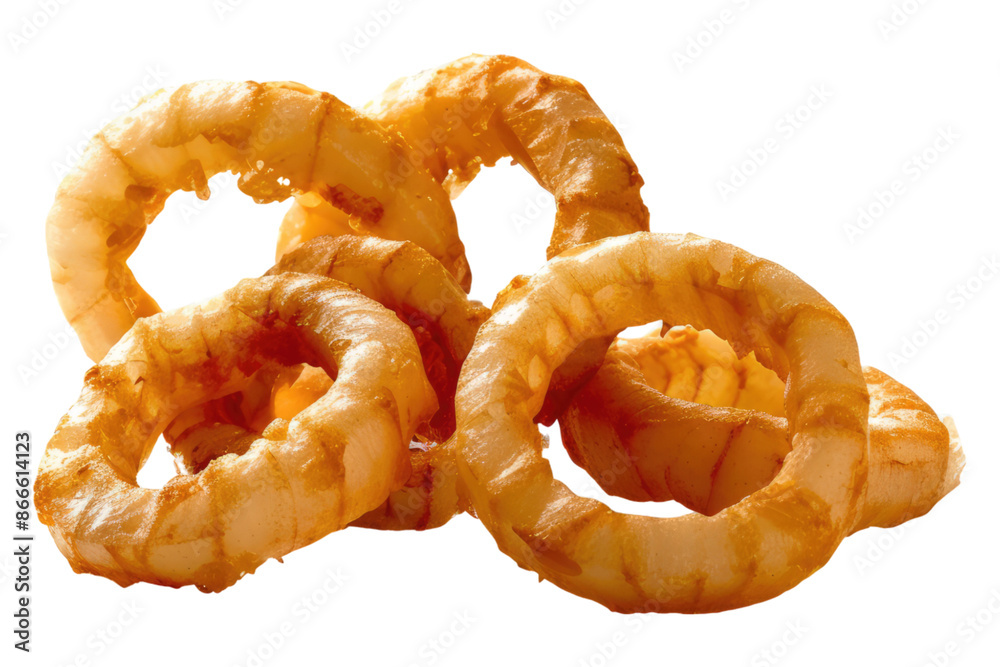 Onion ring snacks isolated on white background Onion ring snacks isolated on white background