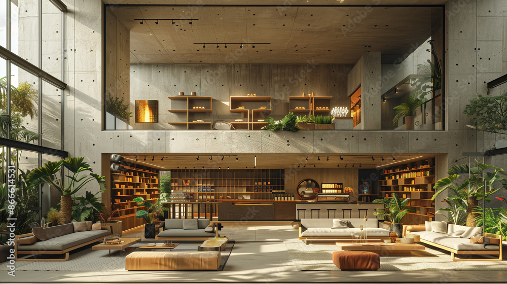 Interior of modern luxury hotel lobby Interior of modern luxury hotel lobby