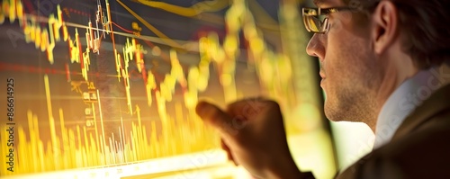 Gold Trader Analyzing Risin...