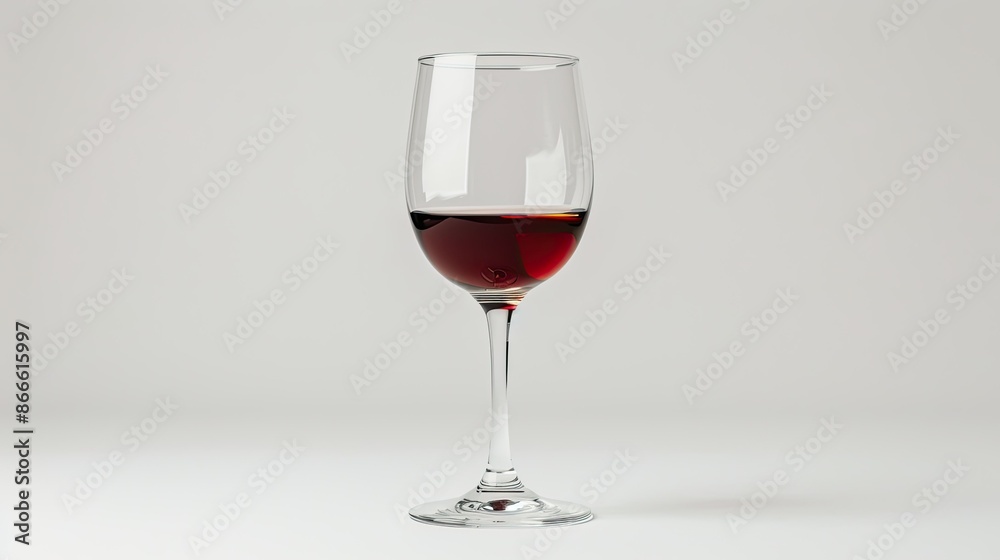 Close-up of a crystal red wine glass on a blank white background, focusing on transparency Close-up of a crystal red wine glass on a blank white background, focusing on transparency