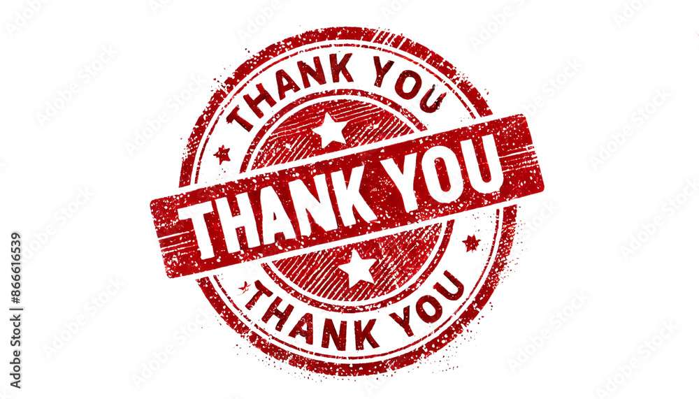 A red stamp with the words 'THANK YOU' in bold, distressed text, depicted on a transparent background A red stamp with the words 'THANK YOU' in bold, distressed text, depicted on a transparent background