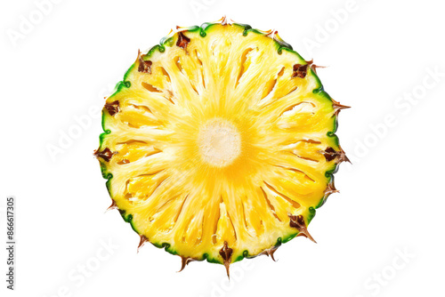 Pineapple slice isolated on white background
