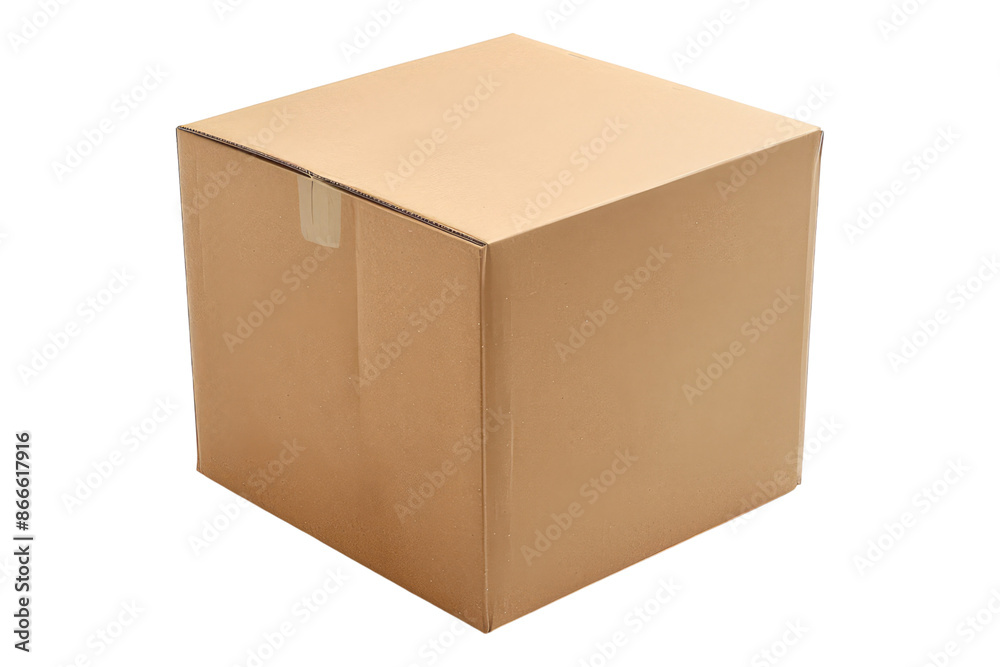 Plain cardboard box isolated on transparent background Plain cardboard box isolated on transparent background