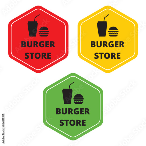 Logotipo de tienda de hamburguesa. Vector