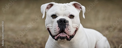 American bulldog closeup. Highly detailed animal illustration photo