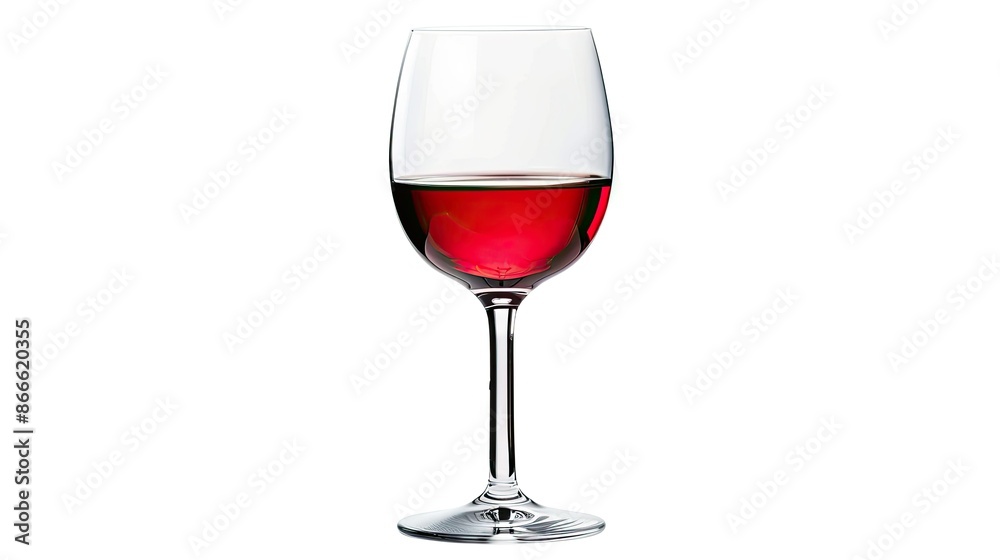 High-resolution image of a red wine glass isolated on white, perfect for graphic overlays High-resolution image of a red wine glass isolated on white, perfect for graphic overlays