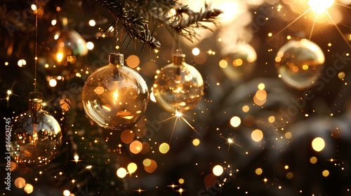 Wallpaper Mural golden christmas background Torontodigital.ca
