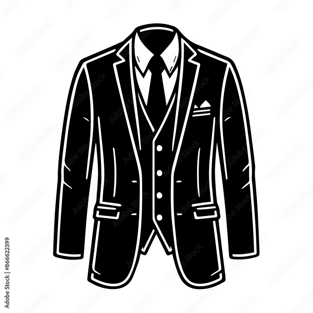 Blazer Jacket suit flat sketch fashion illustration Blazer Jacket suit flat sketch fashion illustration