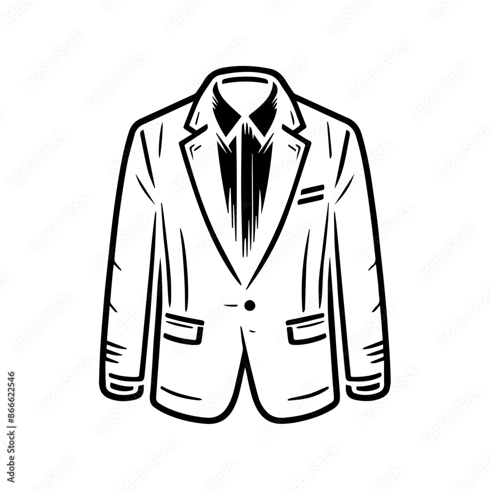 Blazer Jacket suit flat sketch fashion illustration Blazer Jacket suit flat sketch fashion illustration