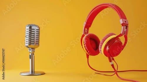 The microphone and headphones photo