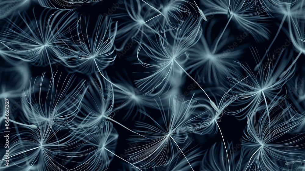Fototapeta premium Artistic interpretation of dandelion seeds forming an elegant and repeatable pattern