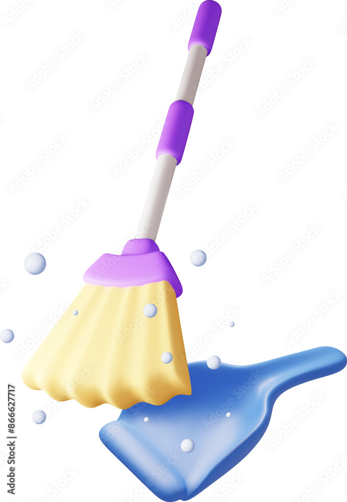 3d cleaning time or service concept 3d cleaning time or service concept