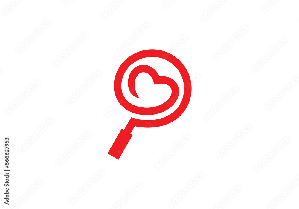 find heart logo design. creative search love health symbol icon vector. find heart logo design. creative search love health symbol icon vector.