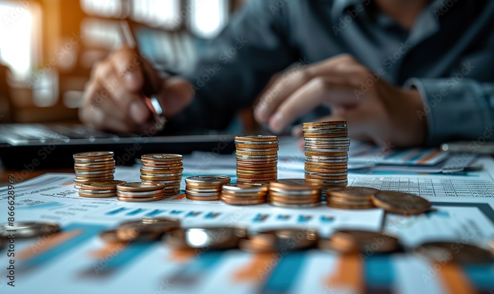 Financial consultant and investment consultant analyze and discuss financial report situation in meeting room during business advisor meeting. Financial consultant and investment consultant analyze and discuss financial report situation in meeting room during business advisor meeting.