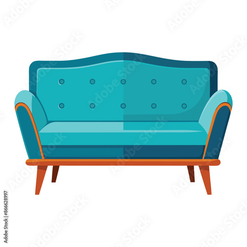 blue sofa isolated on white