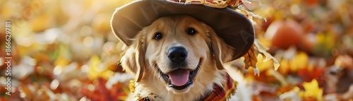 Golden Retriever Wearing Pi...
