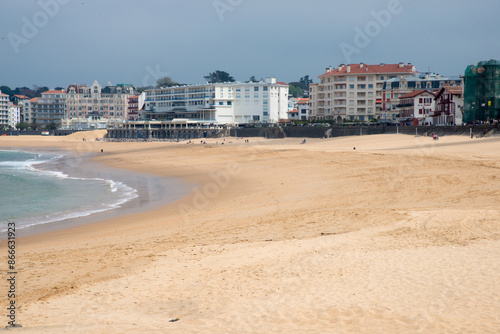 Empty beach at Saint Jean de Luz, France © Majopez