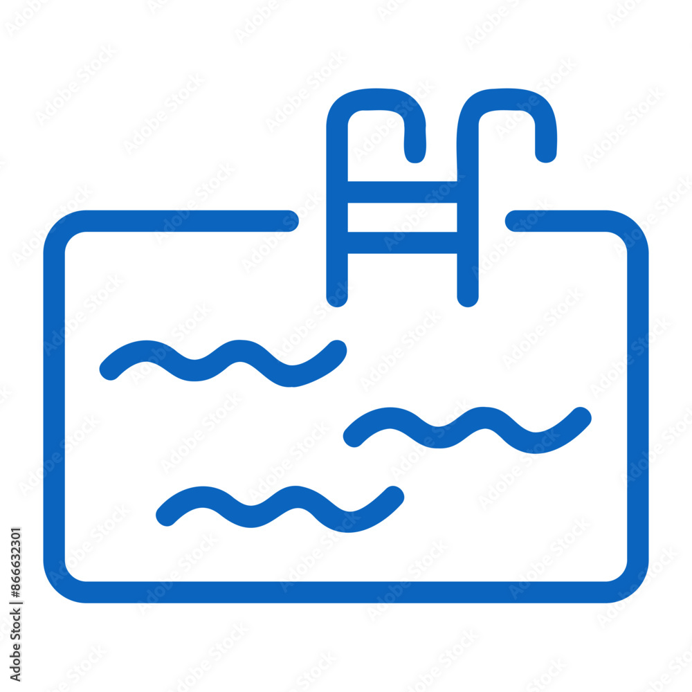 Swimming pool icon with style outline fill Swimming pool icon with style outline fill