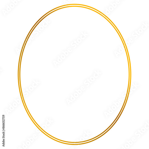 Double thin gold oval border