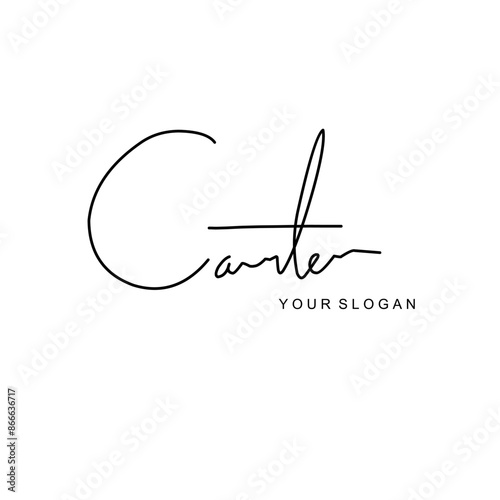 Slika na platnu Carter name signature logo vector design