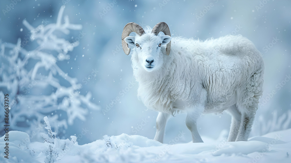 Naklejka premium Dall sheep lamb