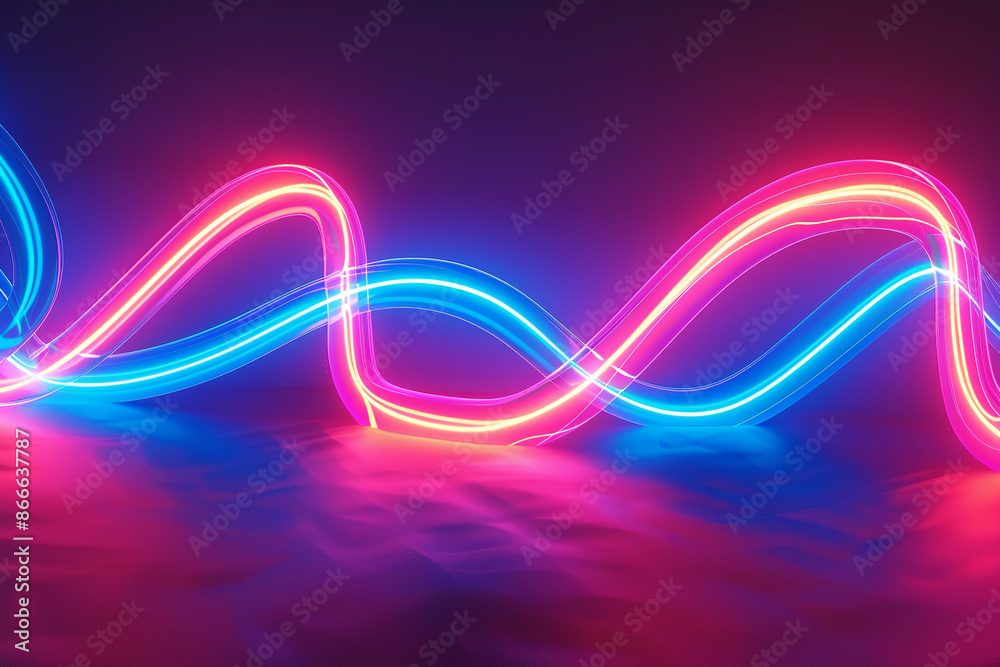 An eye-catching abstract neon wave glows brightly, creating a dynamic and vibrant visual effect reminiscent of a neon light show An eye-catching abstract neon wave glows brightly, creating a dynamic and vibrant visual effect reminiscent of a neon light show