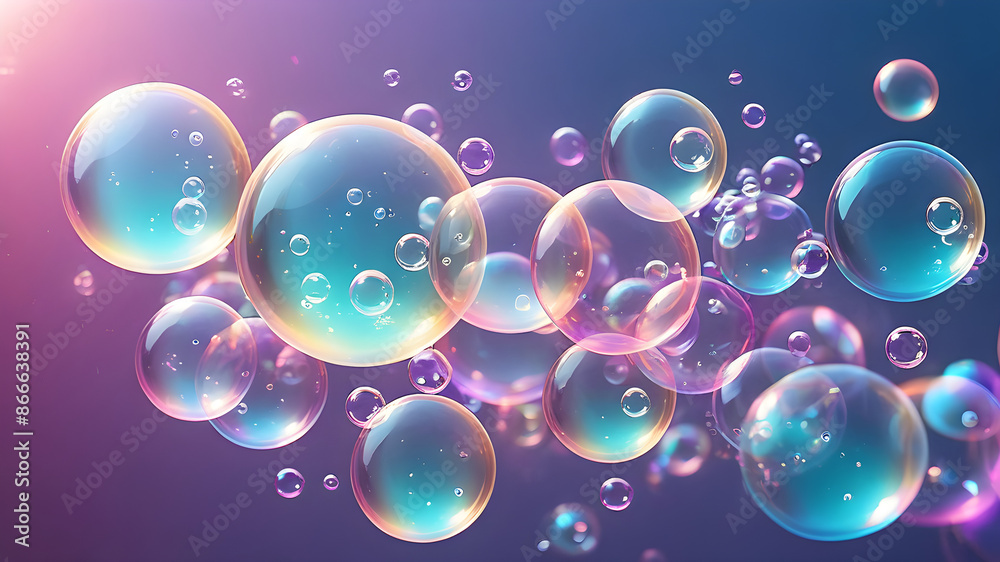 Random Bubbles 16:9 Background with Light Air and Mild Soap and Water Random Bubbles 16:9 Background with Light Air and Mild Soap and Water
