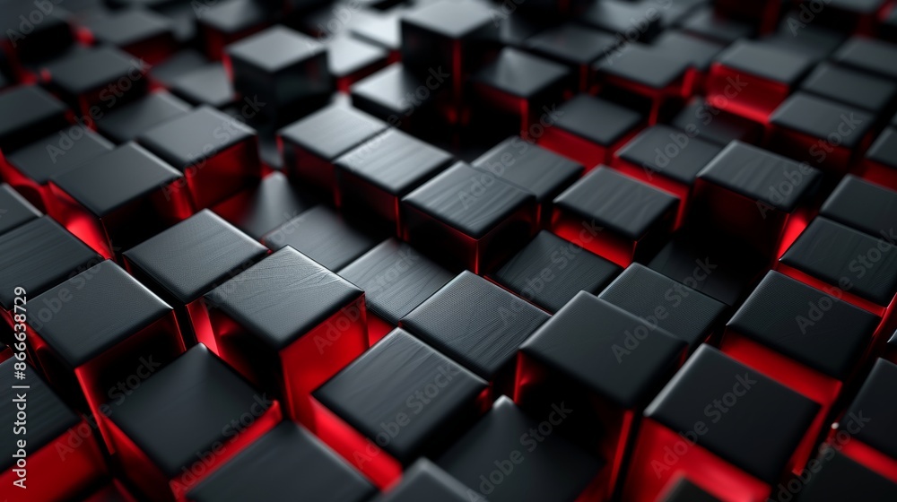 Obraz premium Isolated grey and red squares with a modern background