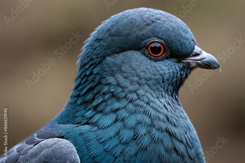 blue feather pigeon macro photo. texture or background photo