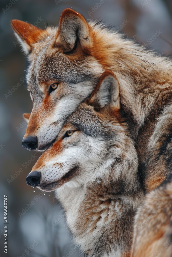Wolves tender moment. Wildlife photography, nature documentaries, themes of love and companionship. Wolves tender moment. Wildlife photography, nature documentaries, themes of love and companionship.