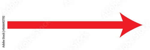 Long Red arrow icon. Red horizontal arrow. Straight long arrow, eps10