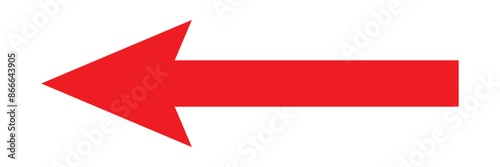 Horizontal long Red straight arrow icon eps10